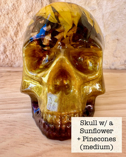 Skull _ Sunflower & Pinecones