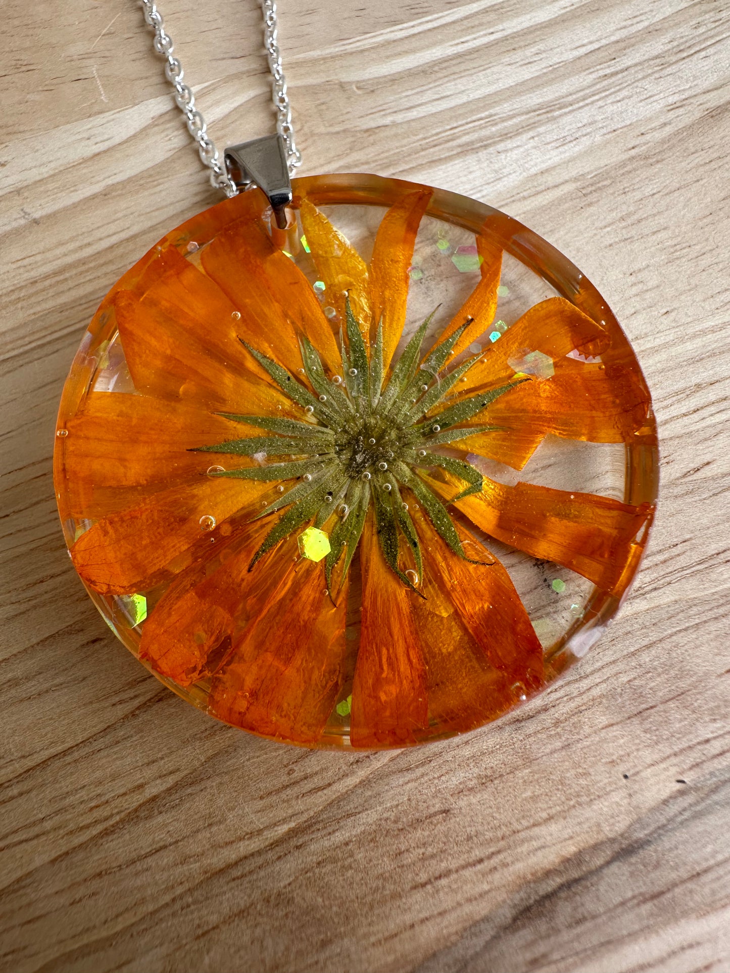 Necklace _ Orange Cosmo & Glitter